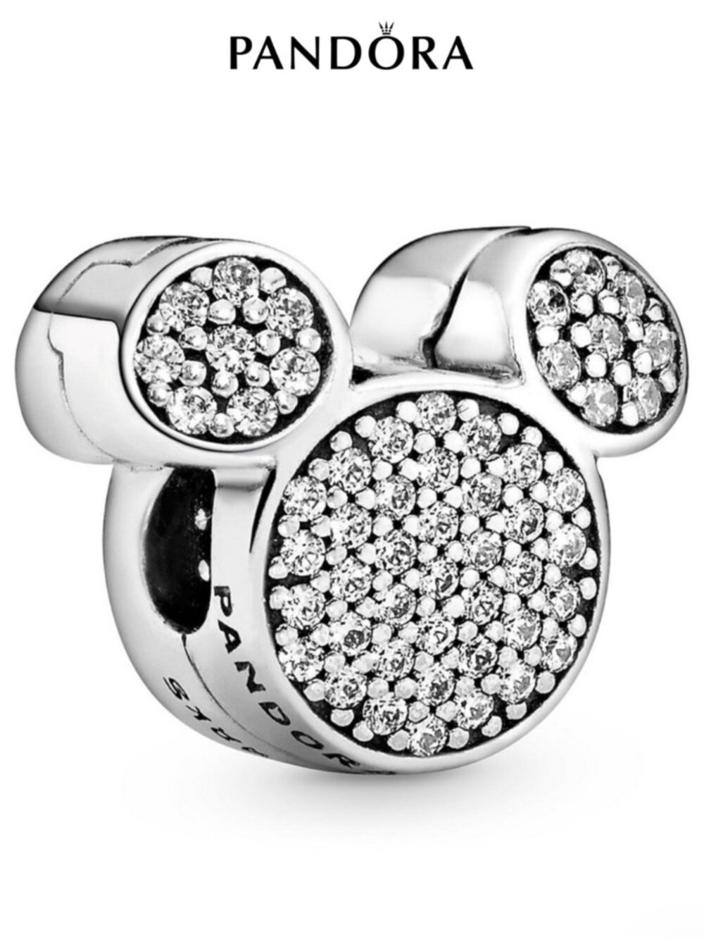 New Pandora Mickey Mouse Pavé Clip Charm